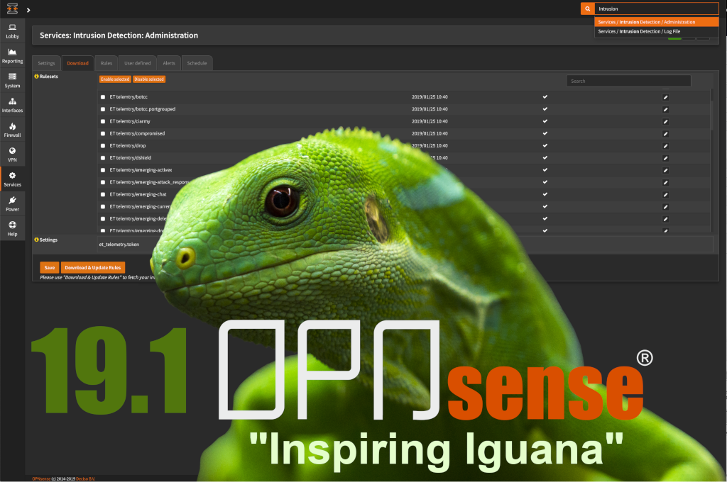 Deciso announces the next major release of OPNsense 19.1 “Inspiring Iguana”